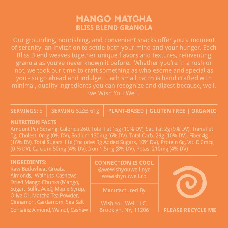 MANGO MATCHA BLISS BLEND GRANOLA